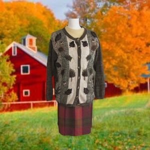 Green Leaf Cardigan Sweater
